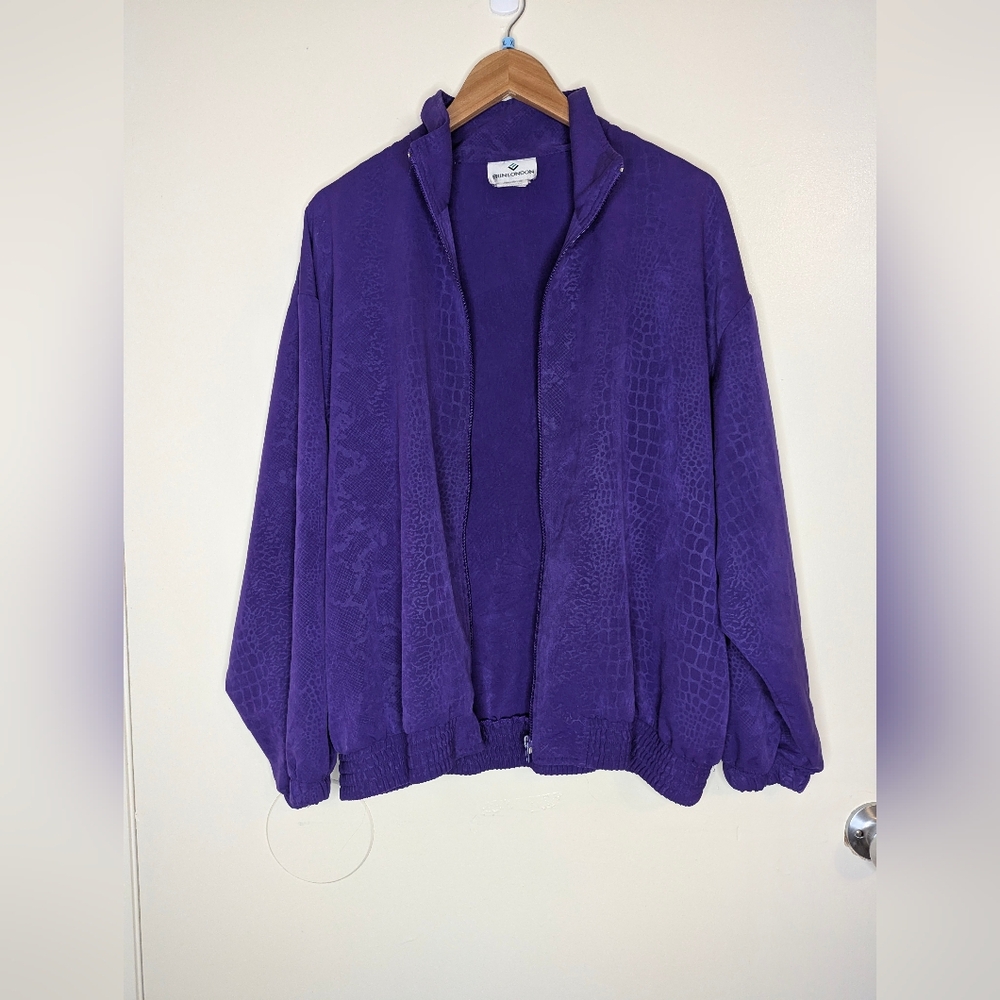 vintage Erin London Women's Snakeskin Jacket Purple Women's Size XL xlarge